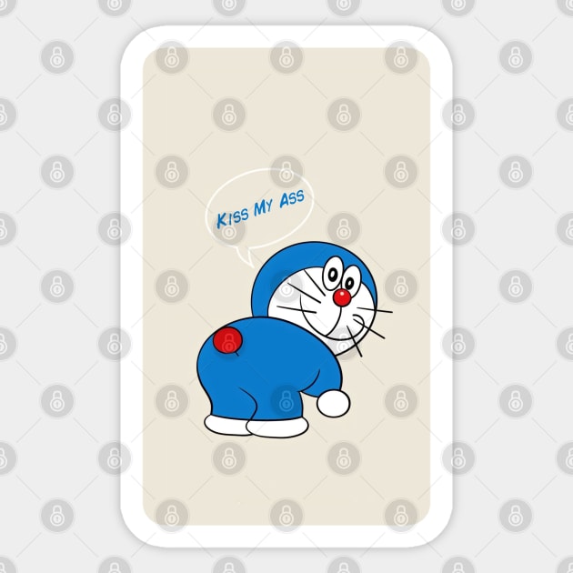 Doraemon being naught Sticker by strong chinese girl